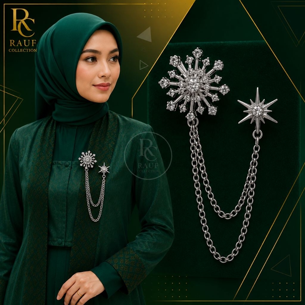 Bros Pin Rantai Melayu Bros Rantai Pin Kebaya Mata Bros RC Pin jas pria Bros rantai Pin Jas Elegan