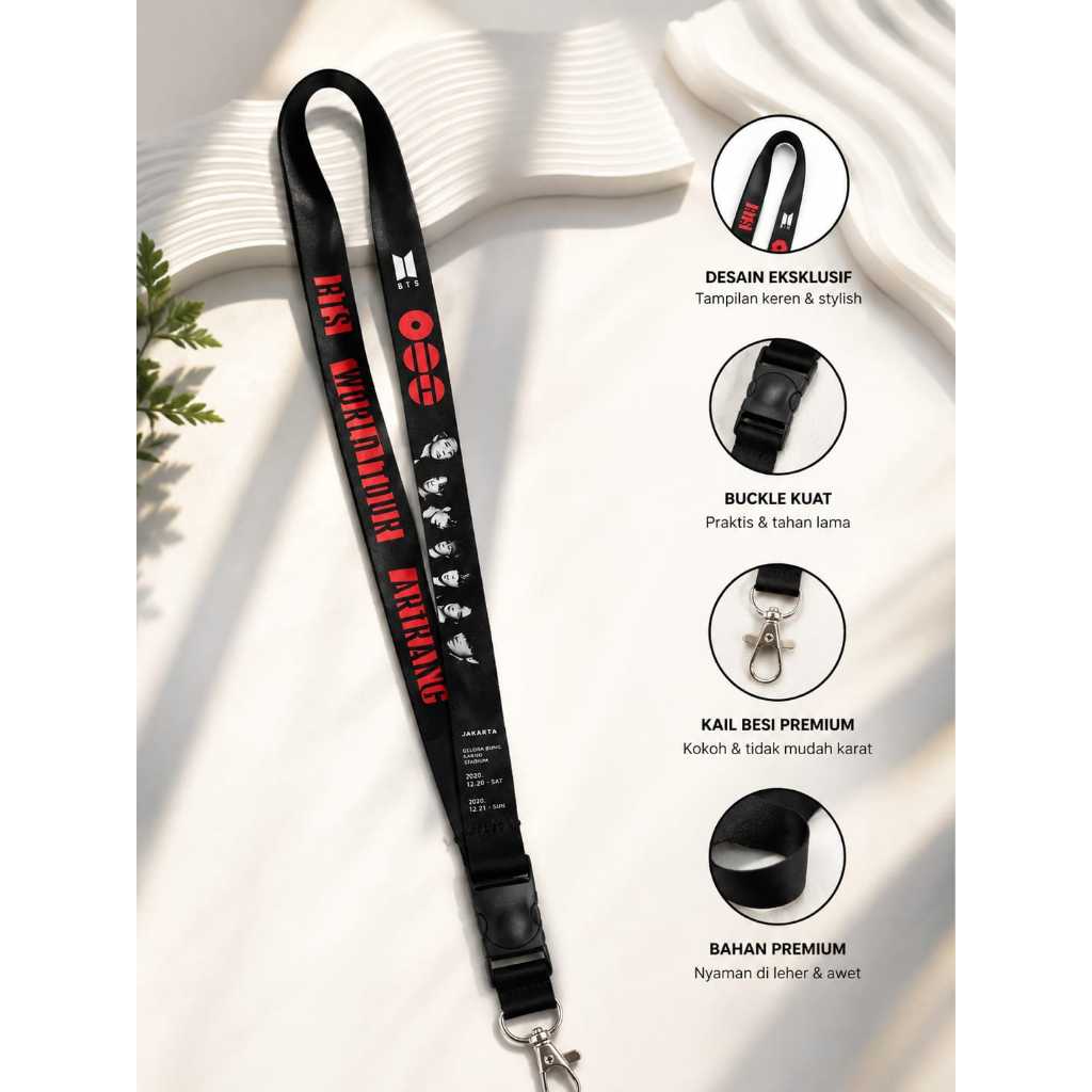 Lanyard BTS WORLD TOUR ‘ARIRANG’ IN JAKARTA Merchandise | Lightstick Strap, Tali HP