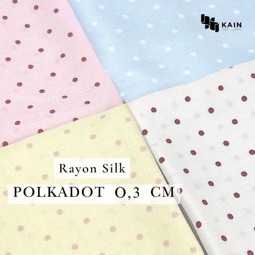0,5 meter Bahan Kain Rayon Silk Polkadot