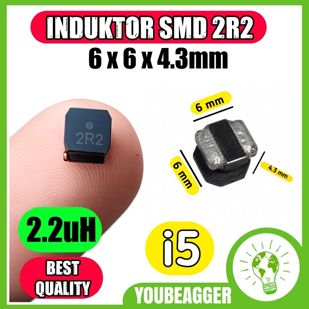 Induktor smd 2R2 2.2uH inductor power 2.2 uH 6x6x4.3mm i5