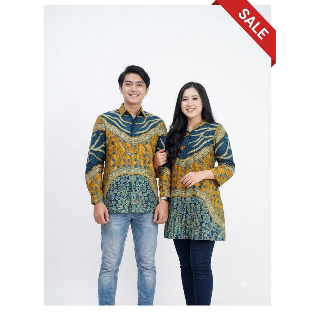 COUPLE BATIK PEKALONGAN HIJAU BOTOL OREN