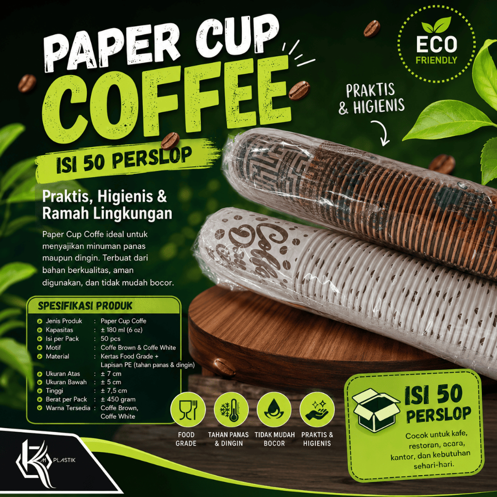 paper cup coffe cup OOLALA isi 50 pcs GRATIS ONGKIR