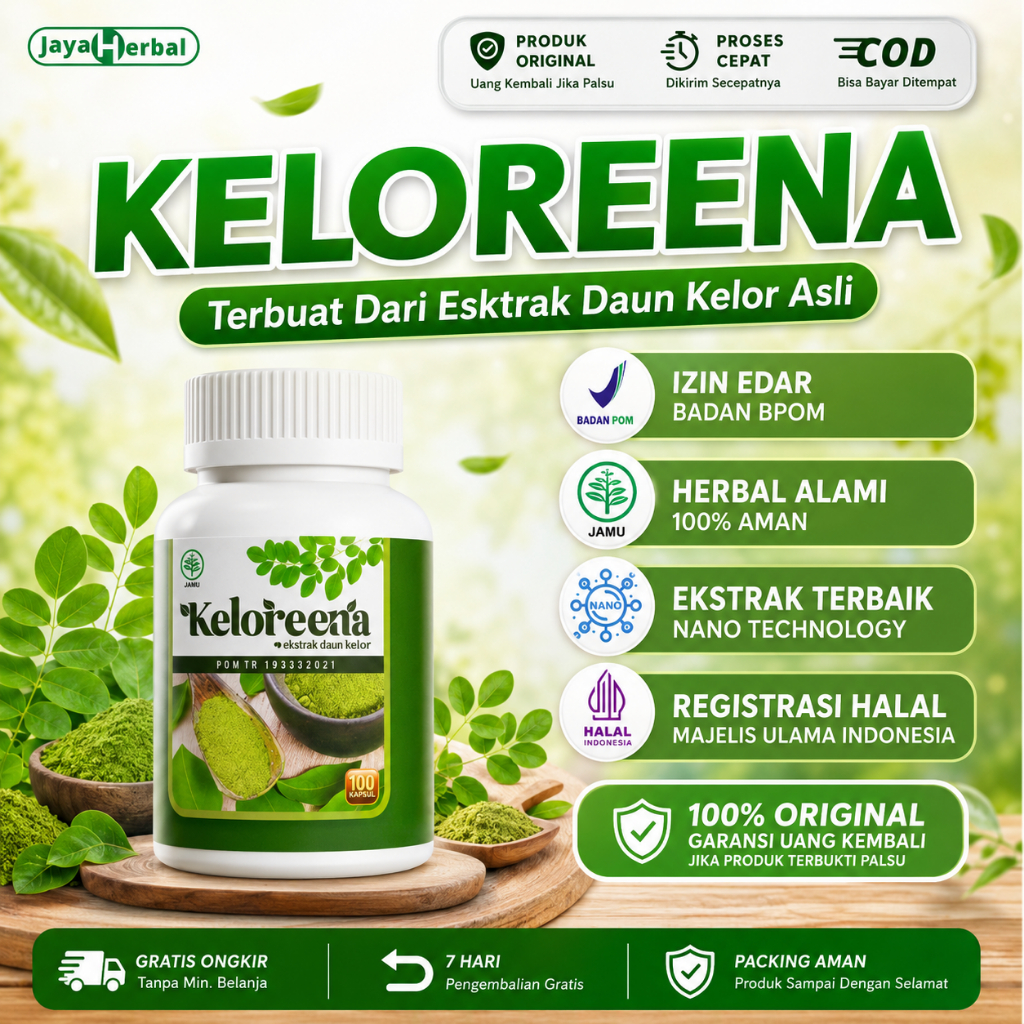 Jaya Herbal - Keloreena Kapsul Ekstrak Daun Kelor Isi 50 dan 100 Kapsul Sudah BPOM