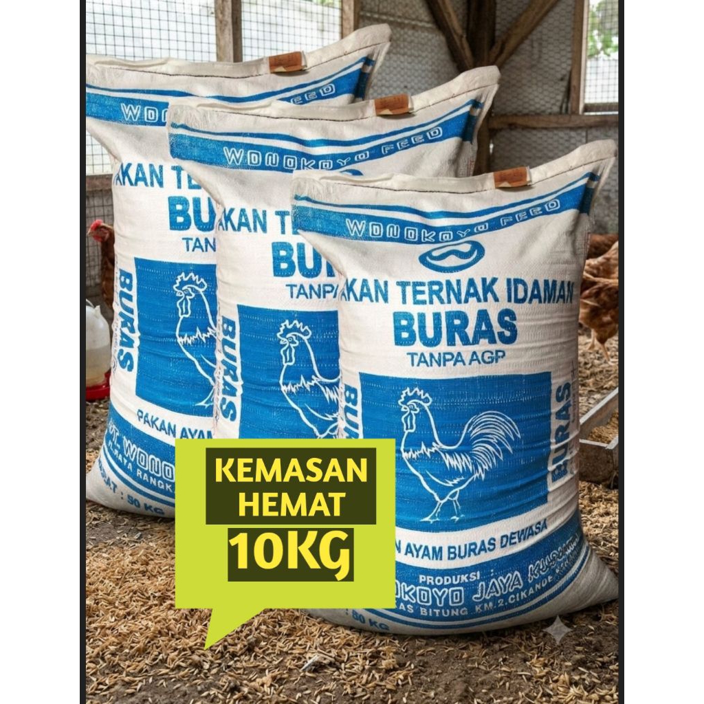BURAS WONOKOYO 10KG PAKAN AYAM TANPA AGP