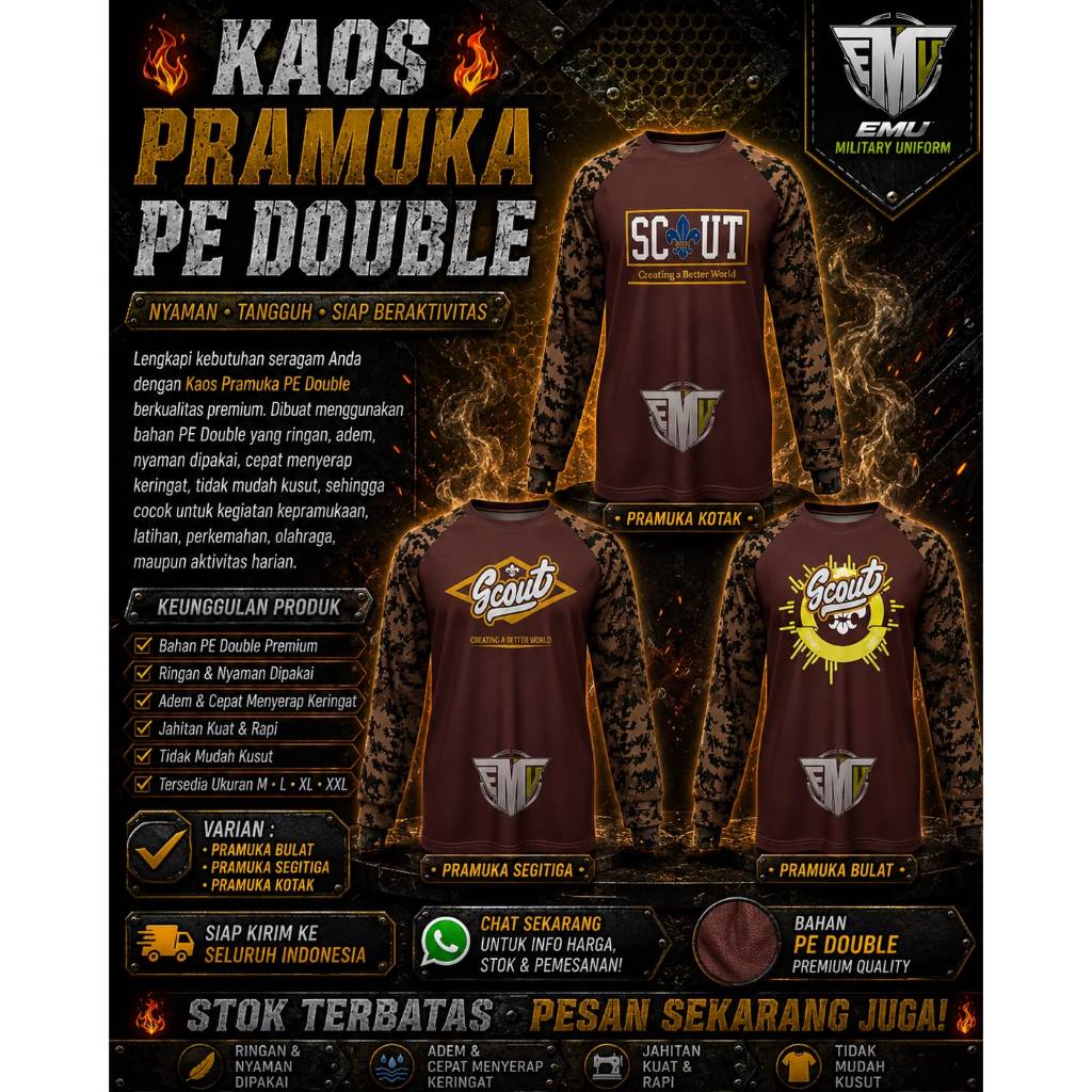 kaos pramuka scout loreng pramuka kaos reglan pramuka