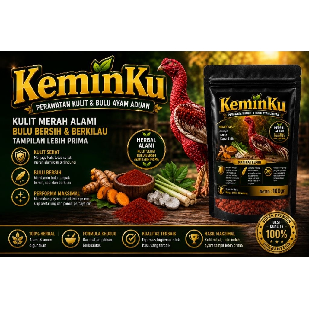 KeminKu Kemin untuk ayam jago isi 100gr