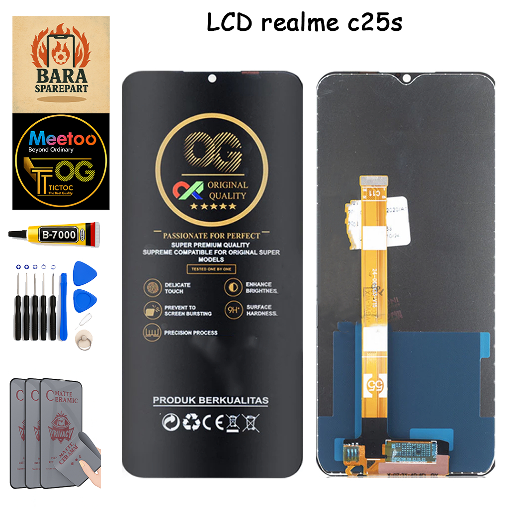 LCD OPPO REALME C25s KUALITAS ORIGINAL OEM BLACK ALL MERK + TOUCHSCREEN