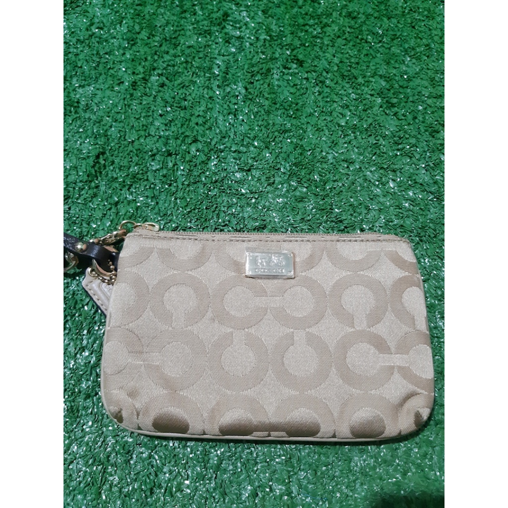 Dompet Pouch Wallet Koin Coin Coach Madison Small Wristlet In OP Art Sateen NEW Original