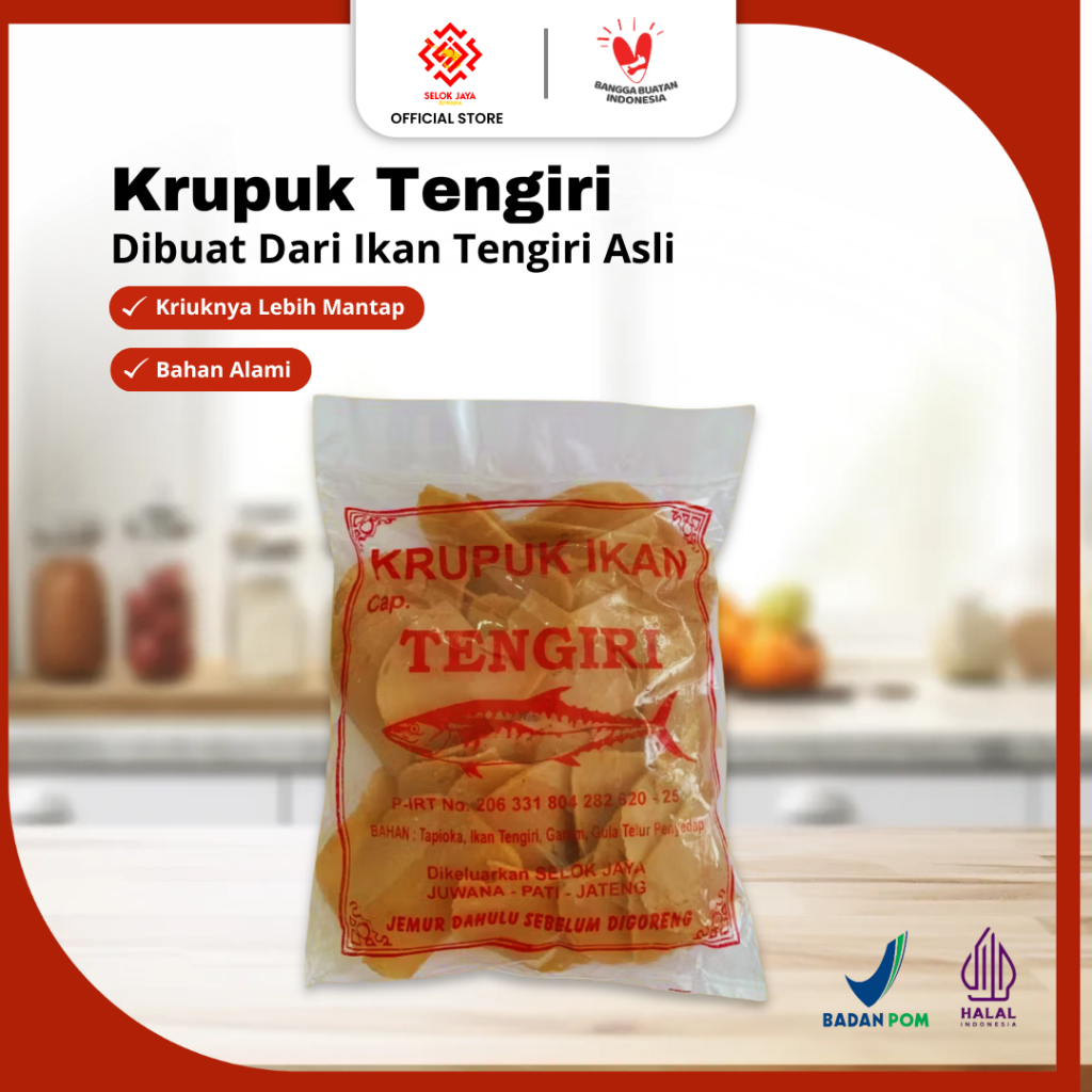 Kerupuk Tengiri Premium Asli Khas Juwana  200gr Selok Jaya