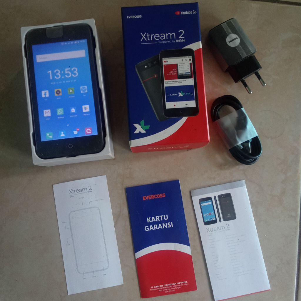 Evercoss Xtream 2 (S45B) Bekas Lengkap Dus Charger Normal 4G LTE