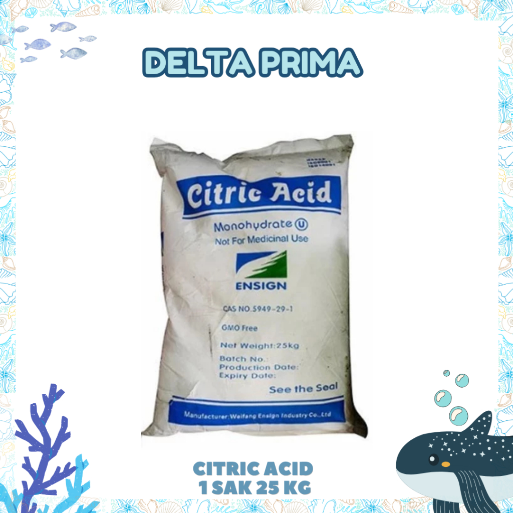 CITRIC ACID 1 SAK BERAT 25 KG - Food Grade, Citrun, Asam Sitrat Dan Pembuatan Manisan.