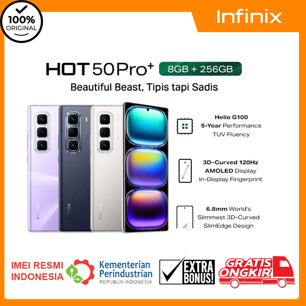 INFINIX HOT 50 PRO PLUS 8/256GB PRODUK RESMI INFINIX INDONESIA INFINIX HOT 50 PRO+