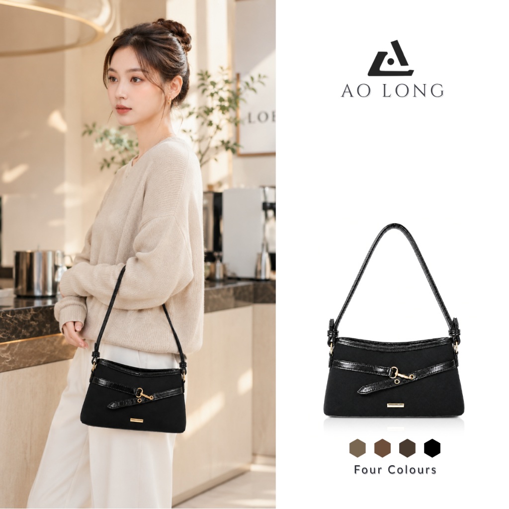 AOLONG Tas Selempang Wanita FEYU DK8003 Sling Bag Casual Bahan Suede