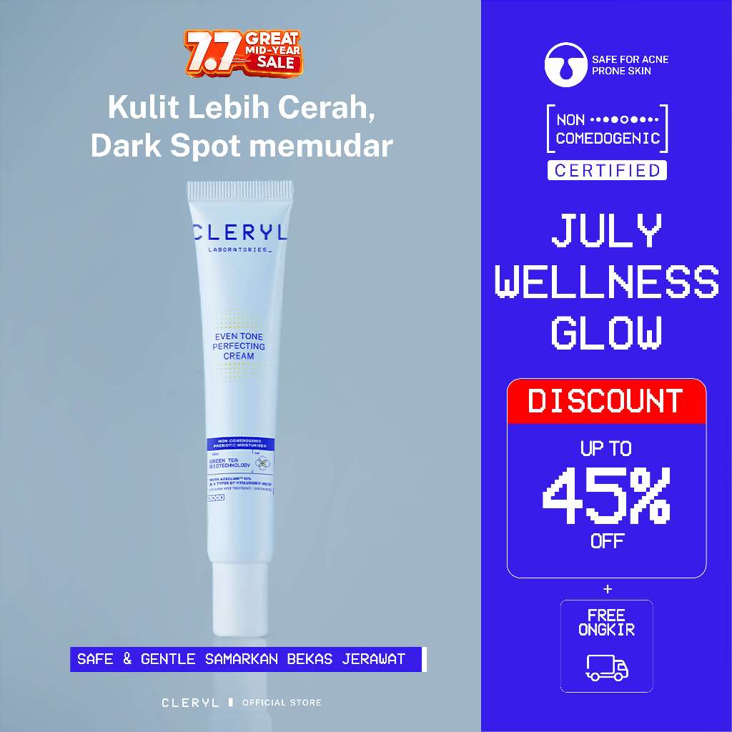 CLERYL Even Tone Perfecting Cream Non Comedogenic Prebiotic Moisturiser | Green Tea Biotechnology Mo