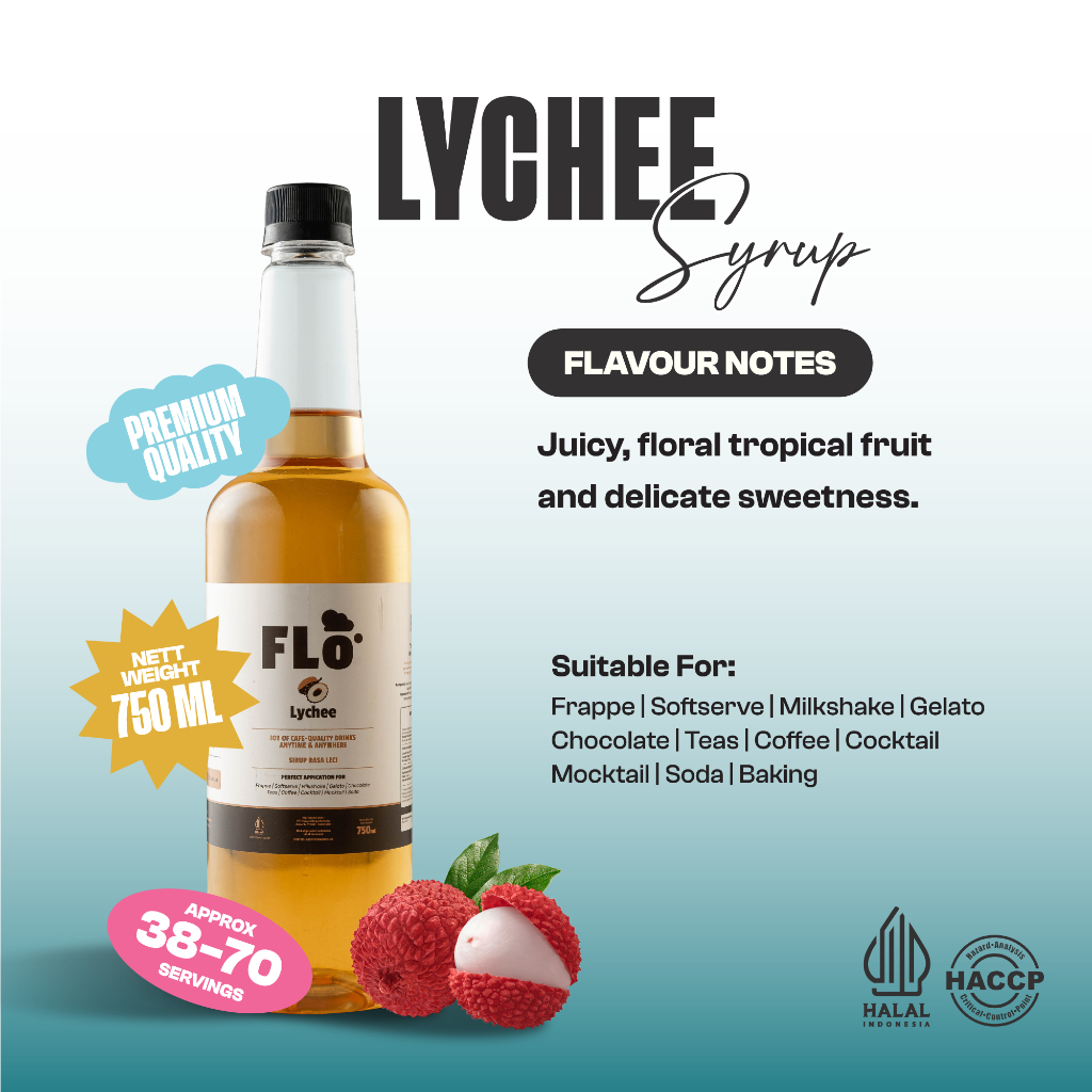 FLO Lychee Syrup 750ml Sirup Leci