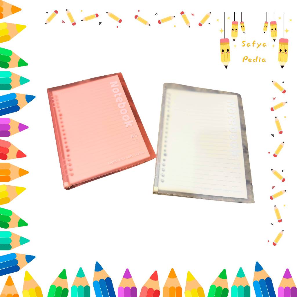 Binder pastel notebook series A5 pastel binder transparan
