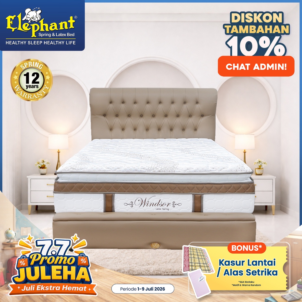 Set Springbed Windsor Latex Spring Elephant / Kasur Springbed Latex Spring