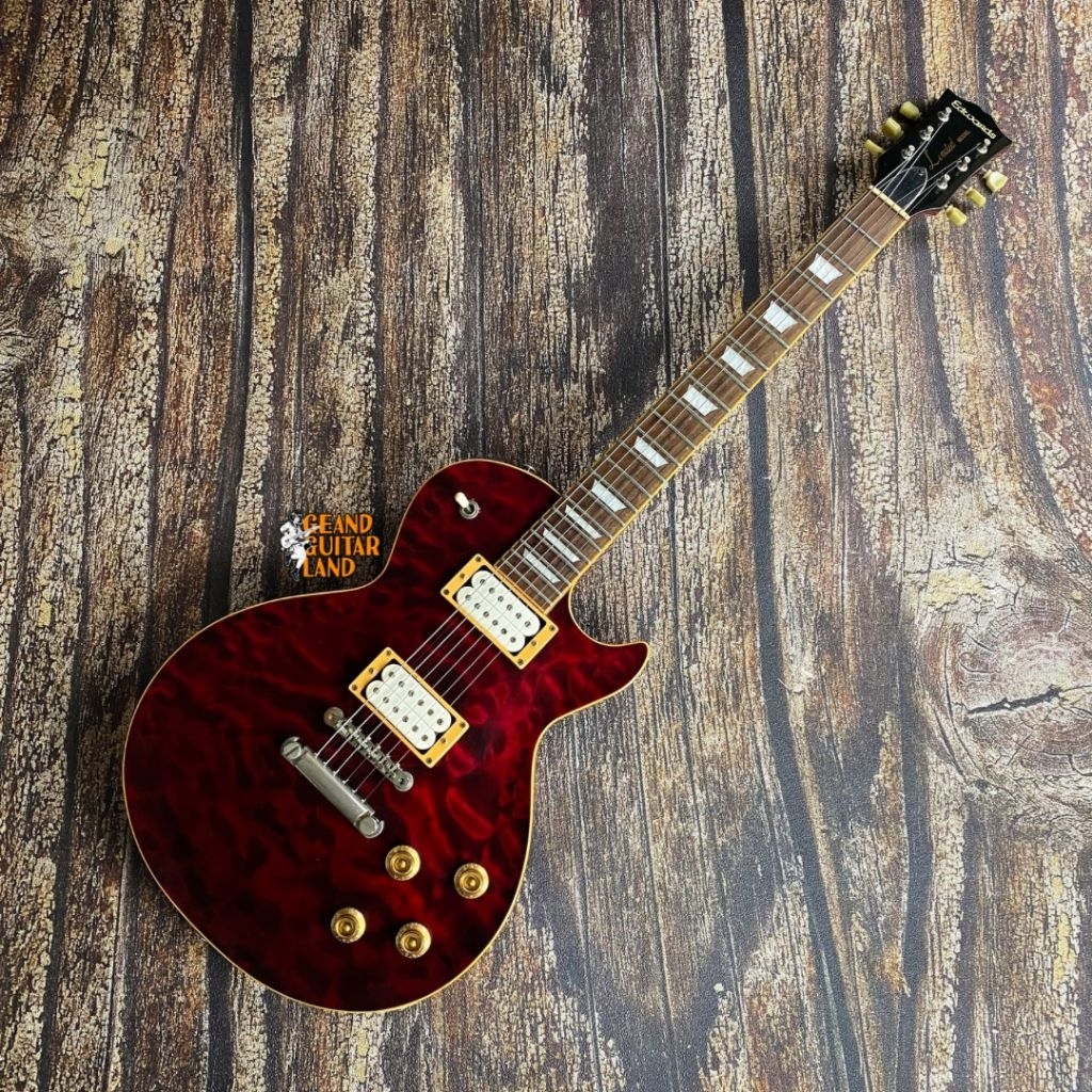 ESP Edwards E LP 92SD/QM Limited Model Les Paul Made in Japan 2007 in Killer Quilt Top Black Cherry 