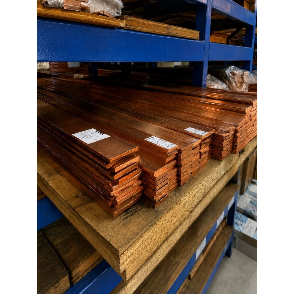 Plat strip tembaga tebal 6mm x 50mm x 250mm plat strip tembaga