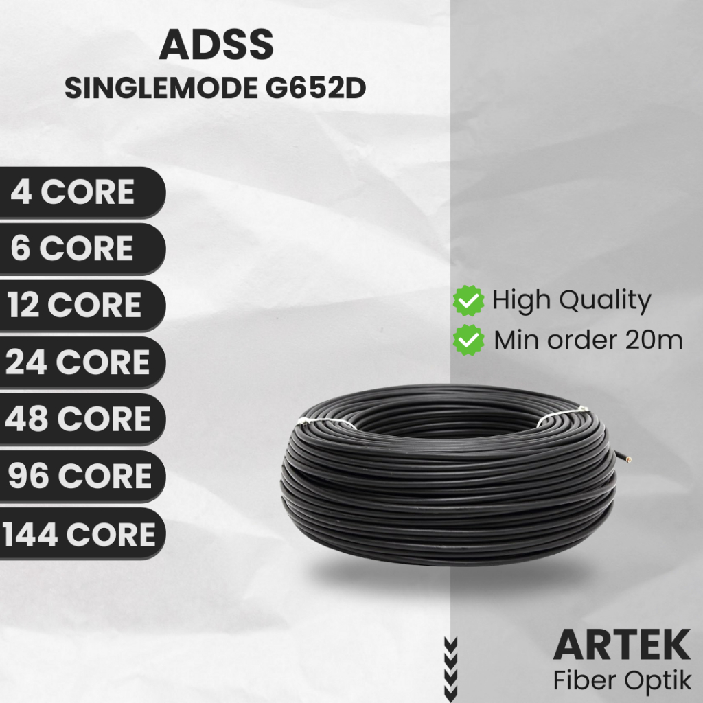 Kabel FO 4 6 12 24 48 96 144 core Adss Duct KU Singlemode Kabel Fiber Optik #2