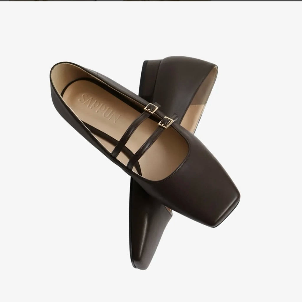 Sappun Mojise Maryjane Flats - Brown 37