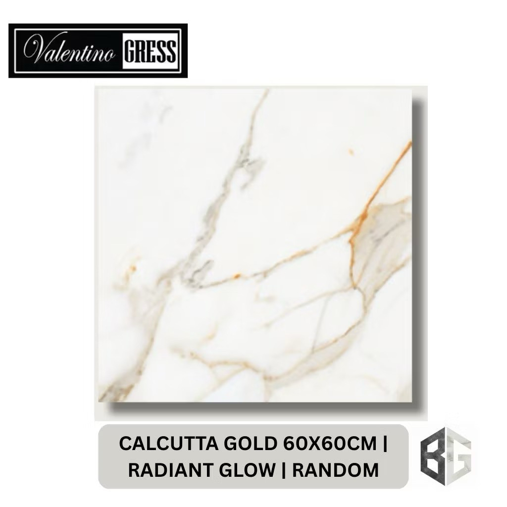 Granit Valentino gress Calcutta Gold 60x60 cm Radiant Glow Random | Granit Lantai 60x60 Gold polishe