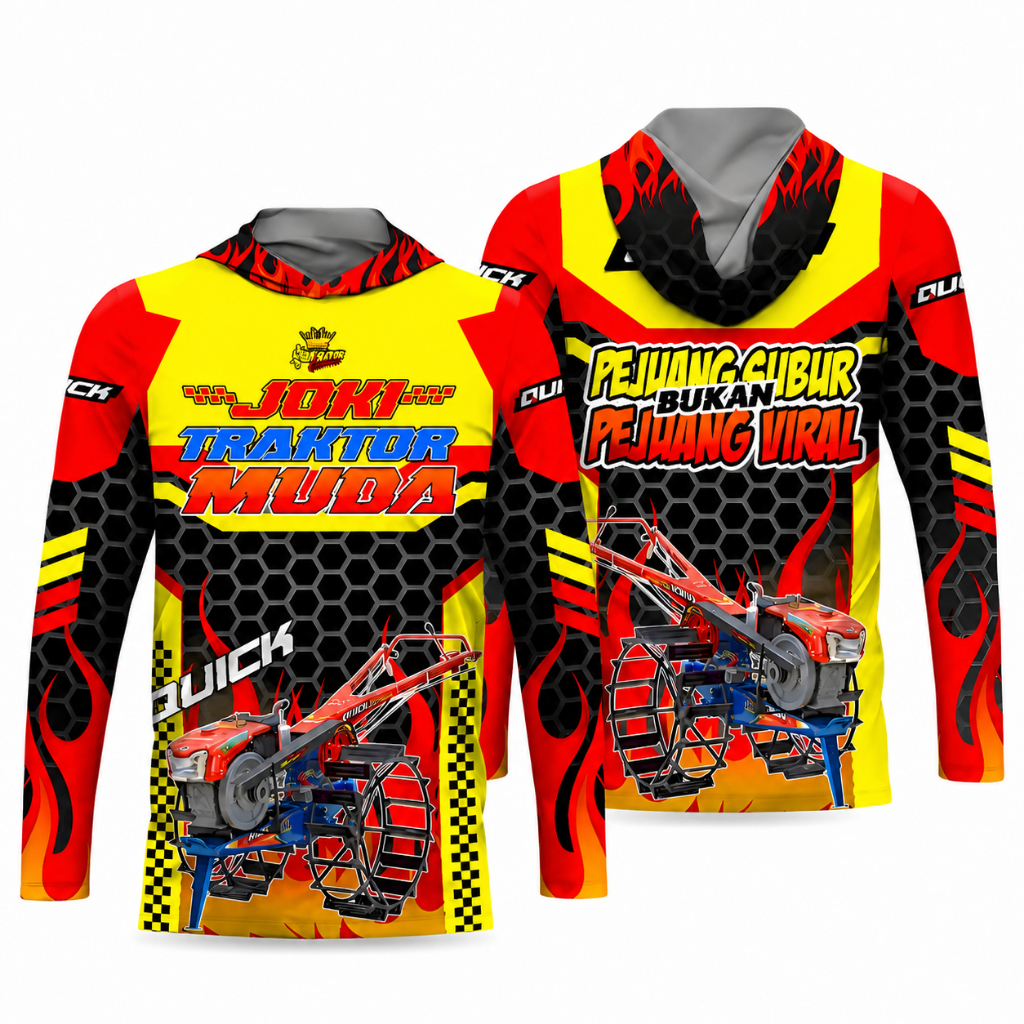 Jersey Traktor Sawah Kaos Jersey Petani Joki Traktor Tangan Panjang Full Printing