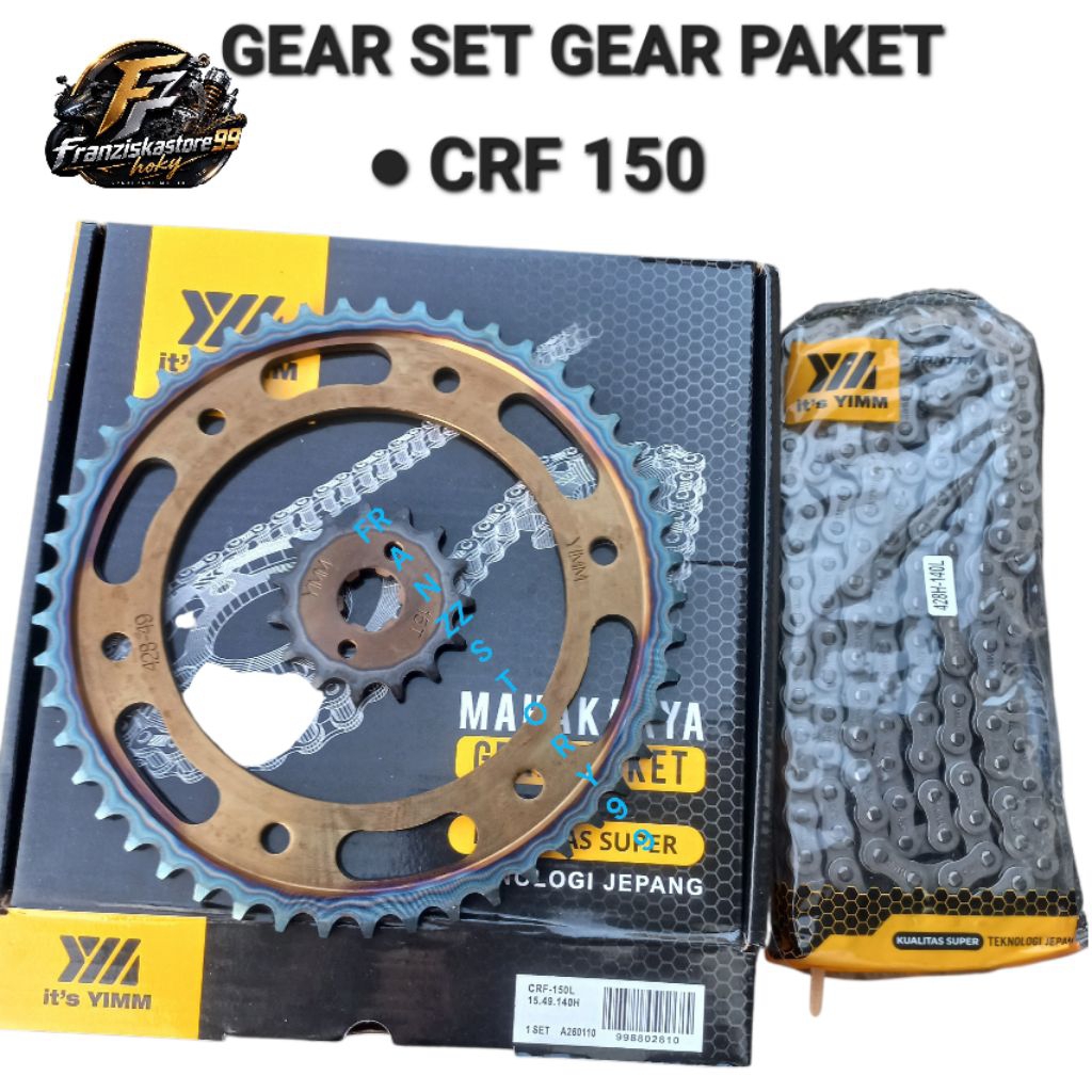 GEAR SET PAKET HONDA CRF 150 MEREK YIMM