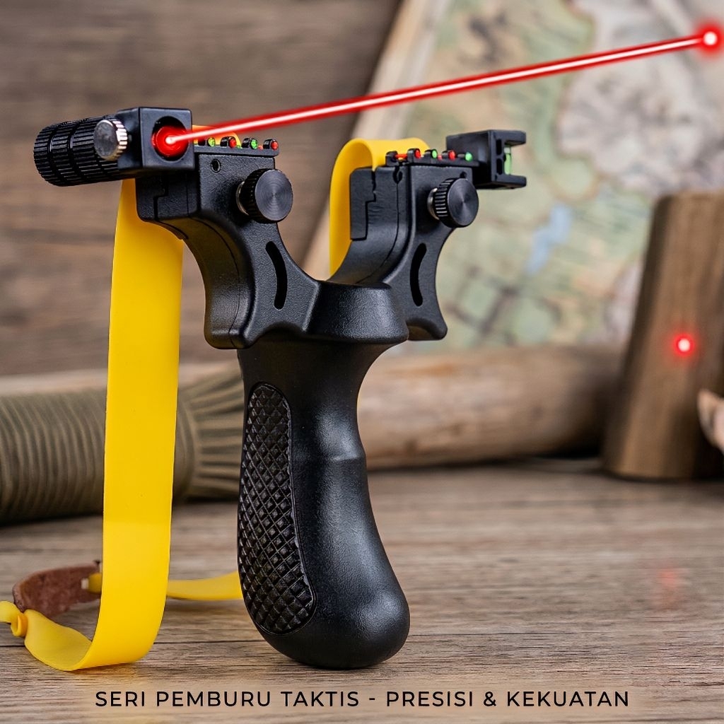 Ketapel Tactical Slingshot With Laser Sight & Tali Ketapel Ketapel Slingshoot Ketapel Laser Allumini