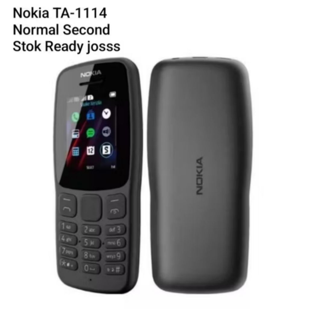 Nokia TA-1114 Original Second HP Jadul HP Tombol Bekas Normal Siap Pakai Full Fungsi Baterai Awet Mu