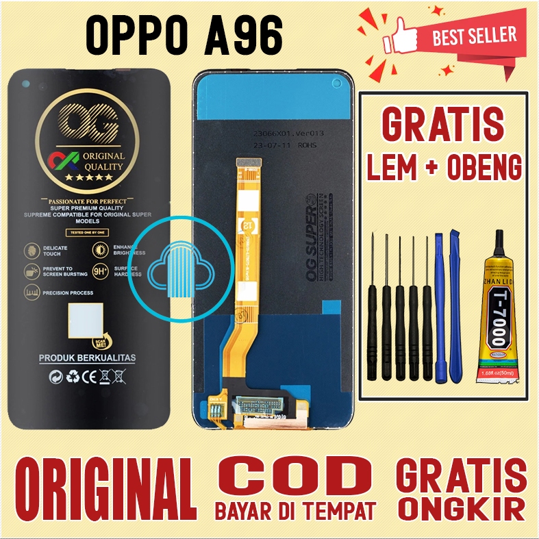 GRATIS LEM OBENG LCD TOUCHSCREEN OPPO A96 LAYARSENTUH OPPO A SERIES ORIGINAL ORI ALL MEREK FULLSET O