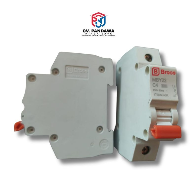 MCB Broco 4A Original MBY22 C4 / Saklar Sekring Pembatas Listrik PLN 4 Ampere 900 Watt SNI