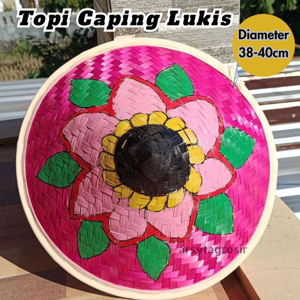 Topi Caping lukis - Caping lukis hias - Topi caping hias karnaval
