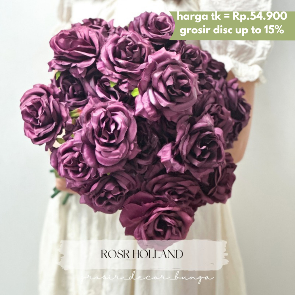 TT ROSE HOLLAND X7 MAWAR X9 BUNGA PALSU MAWAR HOLLAND PREMIUM ARTIFICIAL FLOWER BUNGA HIAS BUKET BUN