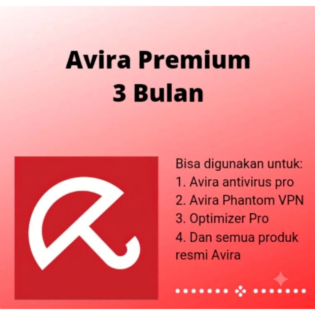 Avira Premium 3 Bulan Private | Phantom VPN Pro | Antivirus Pro | Optimizer Pro