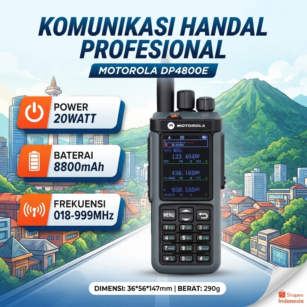 Lifetime Warranty HT Motorola DP4800E Walkie Talkie Jarak Jauh 50KM Tri Band Two Way Radio High