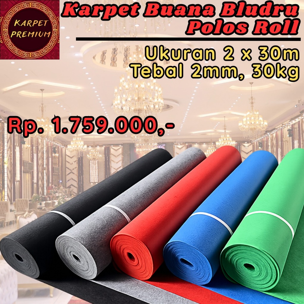 Karpet Bludru Polos Planet Super Buana 1 Roll 2x30m 2mm
