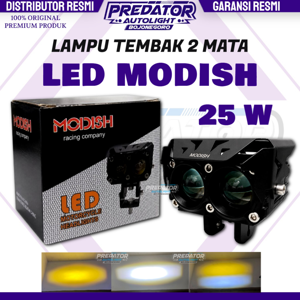 MODISH - LED Motorcycle Headlights Laser Lampu Tembak 2 Mata