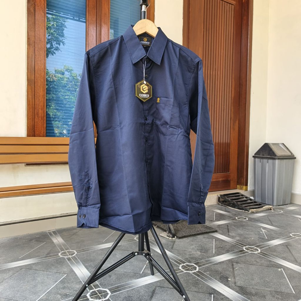 Kemeja hem baju polos pria toyobo elegan  lengan panjang