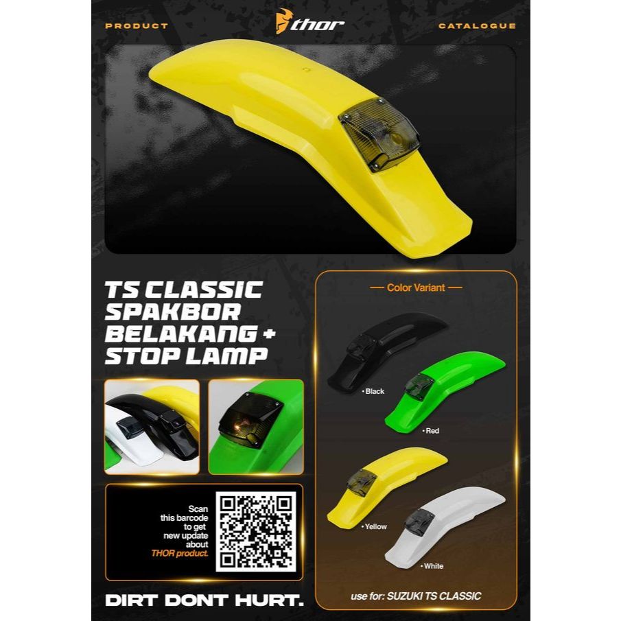 TS Classic - Spakbor Belakang + Stop Lamp | Rear Fender & Lamp Motor Trail