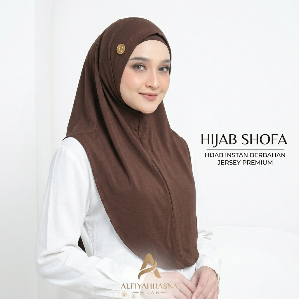 Bergo Daily Shofa Oval Size M / Hijab Daily Non Pet / Jilbab Daily Instan Jersey Premium