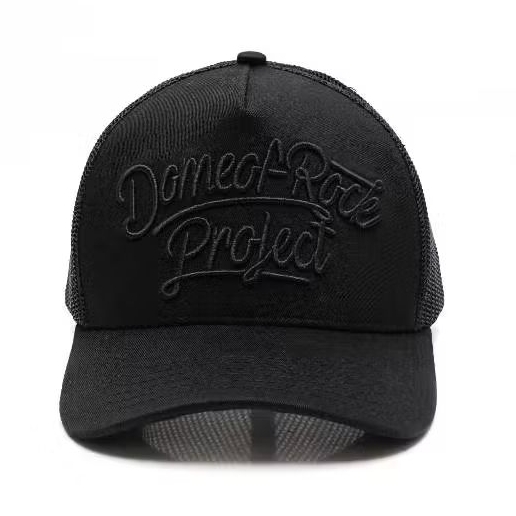 Topi Trucker Hitam Dome Of Rock Project  Snapback Mesh Bordir Premium Unisex Streetwear