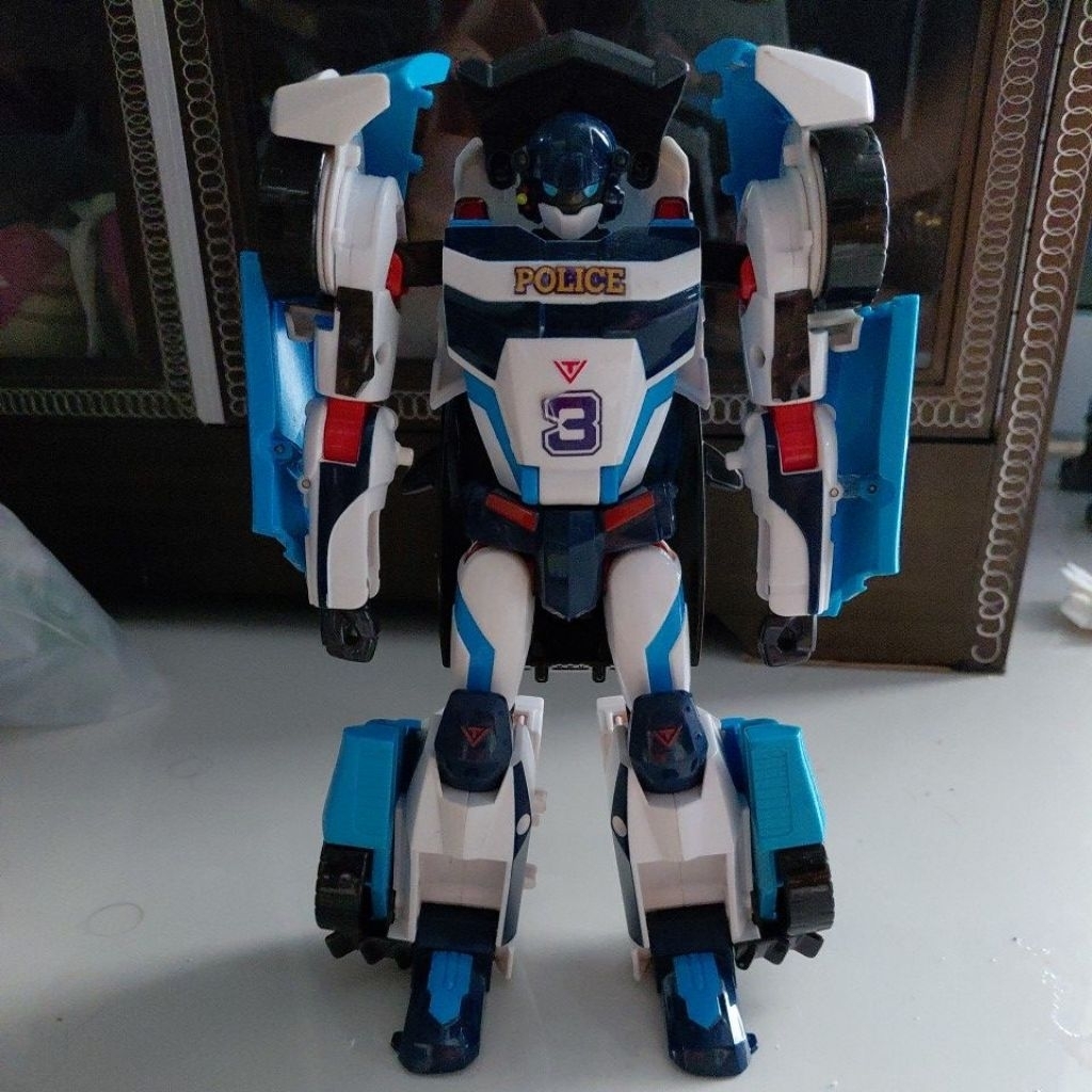 Tobot V Tornado Athlon Police Car Transforming Robot Vehicle Action Figure Toy