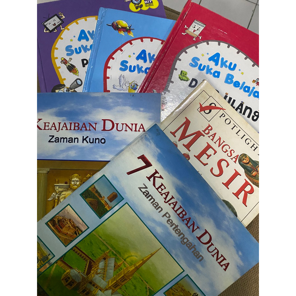 preloved buku ensiklopedia anak [CEK DESKRIPSI] aku suka belajar,7 keajaiban dunia, spotlight bangsa