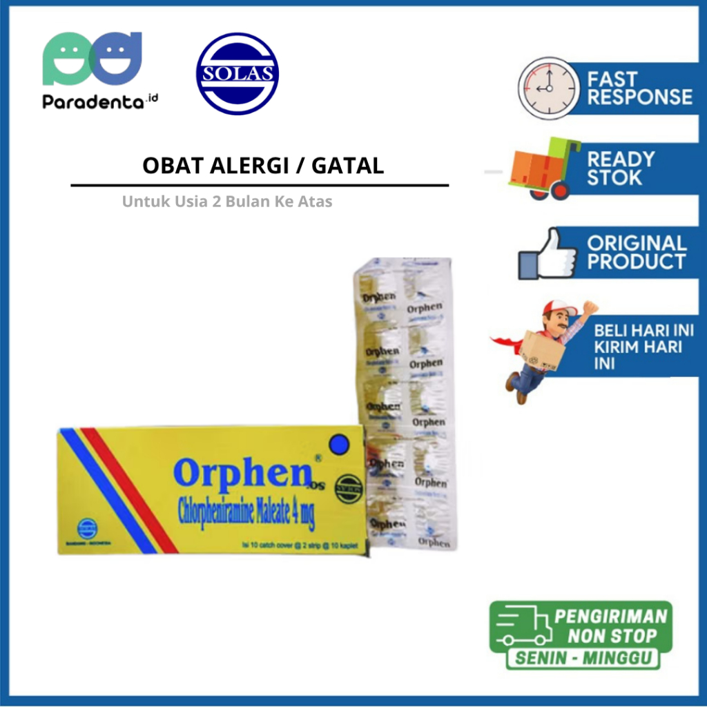 Orphen Tablet Alergi Dan Gatal-Gatal Untuk Anak Dan Dewasa