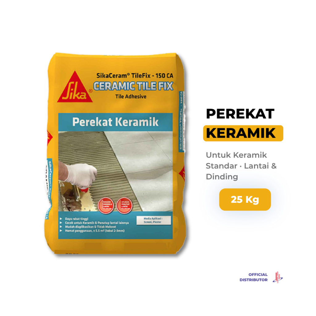Perekat Keramik Lantai Dinding Standar Semen Perekat Keramik - SikaCeram TileFix 150 CA 25kg