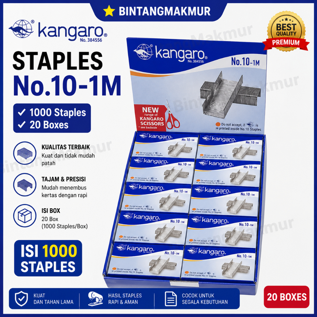 Isi Stapler Kangaro 10 isi 20 pcs Anak Hekter Staples