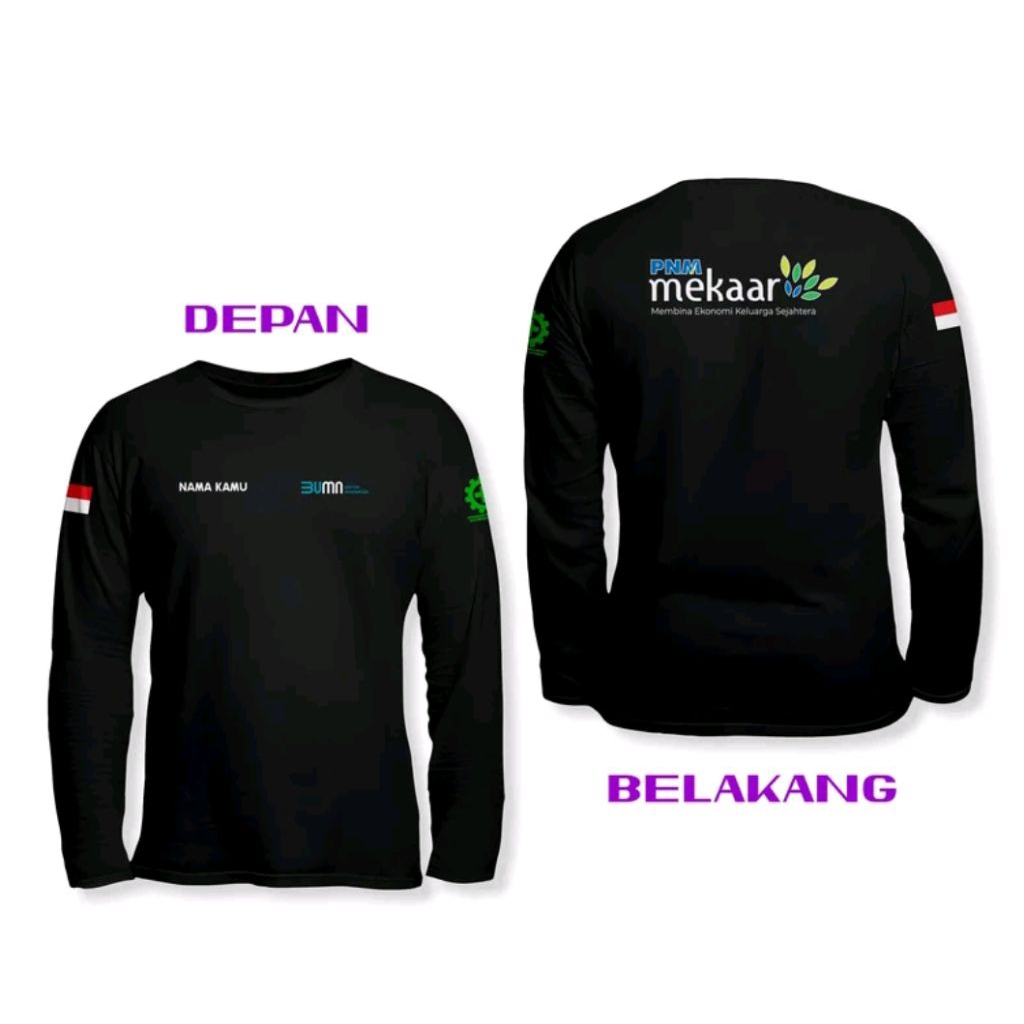 Kaos Lengan Panjang PNM MEKAAR  Free Nama Kaos T-shirt Unisex