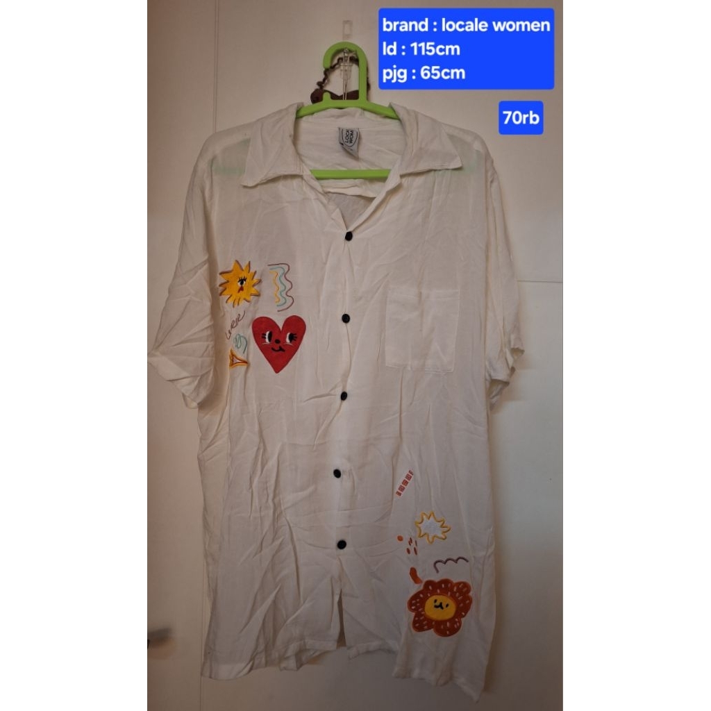 [Preloved] Kemeja Putih Locale Women x Liunic - Sunshower White Shirt