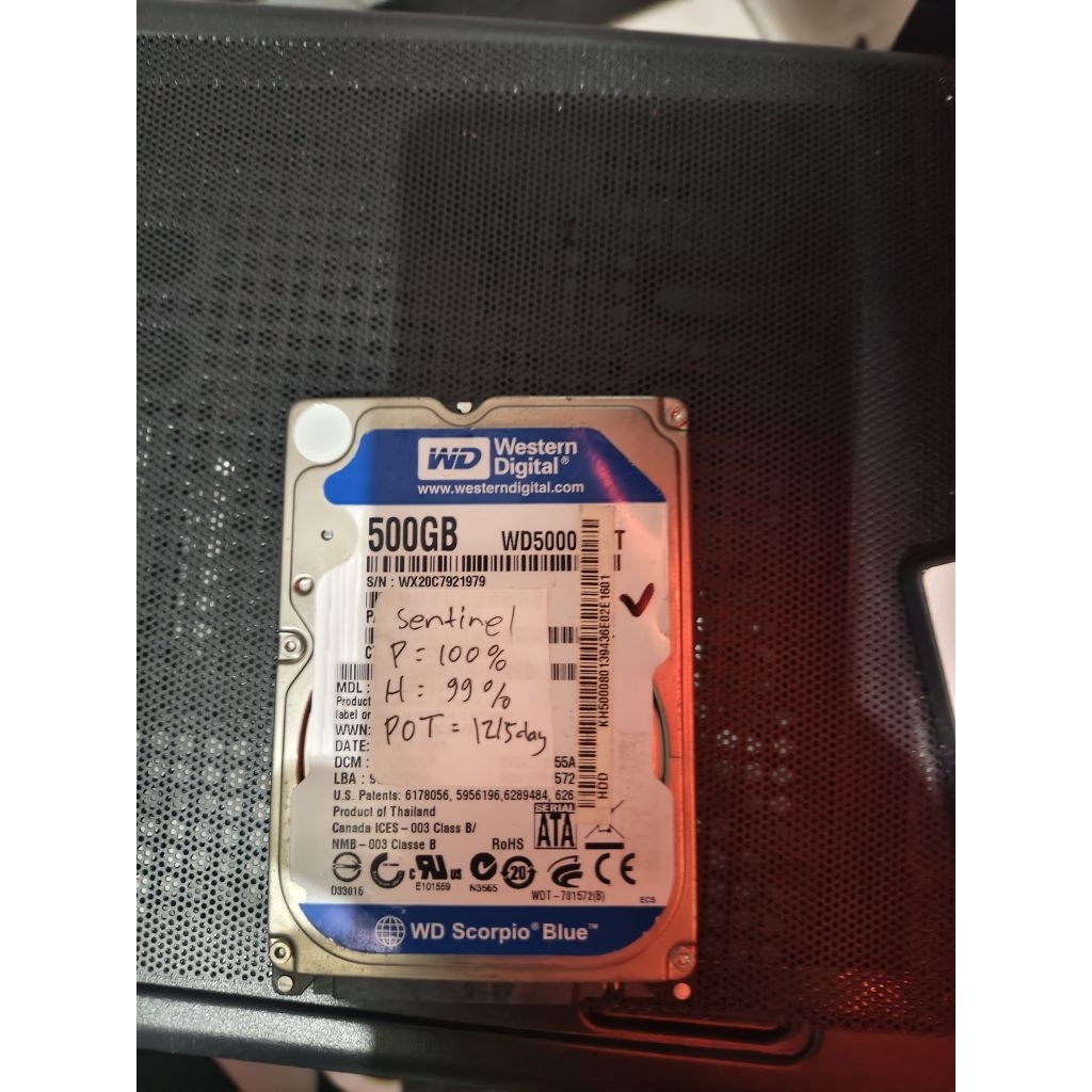 Harddisk Laptop WD Scorpio Blue 500GB